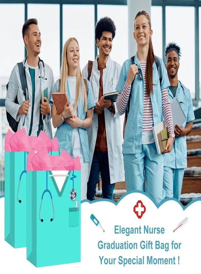 WhatSign Nurse Graduation Gifts Bag - 13" Large Nurse Gift Bags with Tissue Paper and Handle Nursing School Graduation Gifts for Her Women New Nursing Student Gift Bag for Medical School Party Favor - Image 2